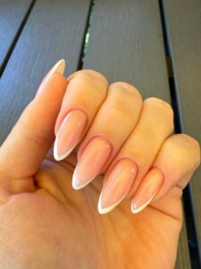 Nude-Nails-with-Silver-Tips
