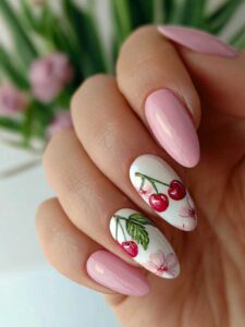 pink chrome nails minimal cuticle detail