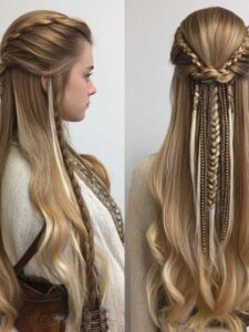 Loose side braid hairstyle