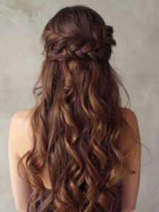 half-up crown braid