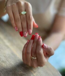 Red French Tips