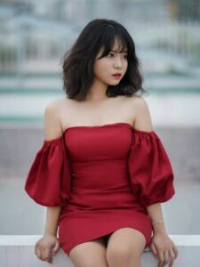 Off-Shoulder-Midi-Valentine’s-Day-Dresses