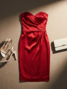 Strapless Midi Dress Dinner Date Outfit Idea