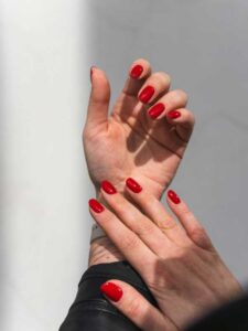 Short Classic Red Nails